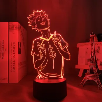 3d Lámpara de Anime Haikyuu Tendou Satori Luz para los Niños de Niño Dormitorio Decoración Luz de la Noche de Regalo de Cumpleaños de Manga Gadget Tendou Lámpara de Haikyu