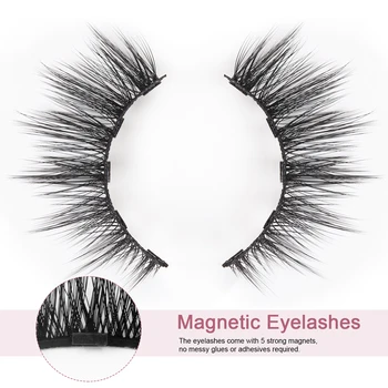 3D Magnético de Pestañas, Delineador de ojos Rizador de Imán Impermeable de Larga Duración Magnético Pestañas postizas Delineador de ojos Maquillaje Cosmético TSLM1