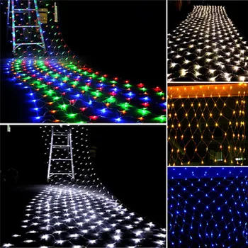 3m*2m 200 LED de Malla de Hadas Cadena de Luz de Navidad, la Fiesta de la Boda de Hadas Cadena de Luz con 8 Controlador de la Función de la UE Enchufe de EE.UU.