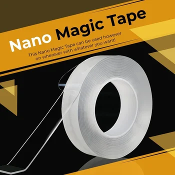 3M/5M Nano Magia de la Cinta de Doble Cara Cinta adhesiva Transparente NoTrace Reutilizables Cinta Adhesiva Impermeable de Limpiar la Casa