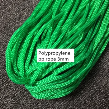 3mmX200m de Polipropileno de los PP de ganchillo cuerda fina Cuerda de hilo proceso de imitación de nylon hueco de la exhibición de la etiqueta de la insignia de la cuerda de seguridad