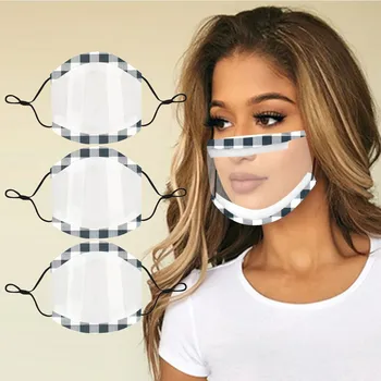 3PCS Máscaras de Adultos labio Masque totalmente transparente esponja cojín de la Máscara de la Cara de la Moda Expresión Visible de la Boca Cubierta Unisex Mascarillas