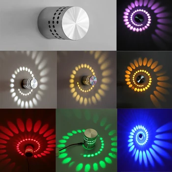 3W Minimalista Moderno LED de Pared de Luz en Espiral Lámpara de KTV Decoración de Ahorro de Energía