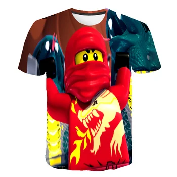 4-14Years Camiseta de los Niños Legoes la Impresión 3D T-shirt Bebé Ninjago Chico de la Camiseta de Mangas Cortas de los Niños Ropa de Verano de Niño Chico Camisetas
