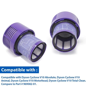 4 Aspiradora Accesorios, Filtros, Filtros de Vacío, Compatible con Dyson V10