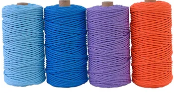 4 mm Cordón de Algodón de colores de la Cuerda de color Beige Trenzado Artesanal Macrame Cadena de BRICOLAJE de la Boda de Textiles para el Hogar Decorativos de suministro 110yards