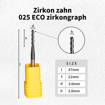 4 piezas de zirkonzahn 025 ECO de fresado fresas dentales CAD-CAM de la máquina de fresado