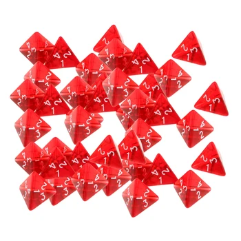 40 piezas de Dados Conjunto D4 D&D Juego de mesa Rojo Acrílico Poliédrica a Granel Dados Set de Juego de la Copa