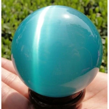 40mm Raro Natural de Cuarzo Púrpura de Ojo de Gato de Cristal de la Curación de la Bola de la Esfera de la Oficina de Decoración para el Hogar