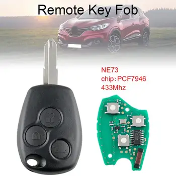 433Mhz 3 Botones de Entrada Sin llave Remoto de Coches de Llavero con PCF7946 Chip y NE73 Cuchilla de Ajuste para Renault Nuevo 2303