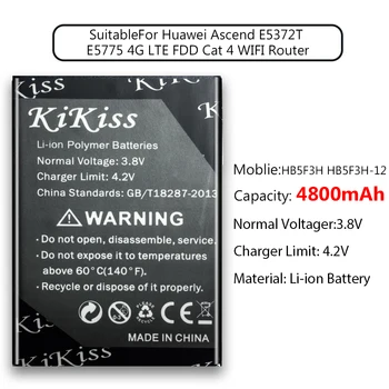 4800mAh Batería de Alta Capacidad Para Huawei Ascend E5372T E5775 4G LTE FDD Cat 4 Router WIFI y Batería de Polímero de litio HB5F3H HB5F3H-12