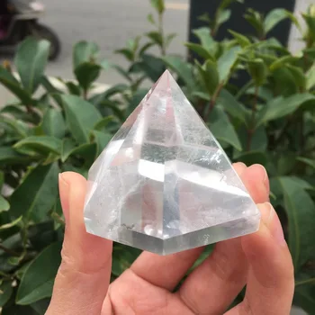 4cm Claro Natural de Cristal de Cuarzo de la Pirámide de Nuevo Tipo Hexagonal de la piedra preciosa de la Pirámide de 6 Enfrentan Reiki Sombrero tipo de Pirámide 11368