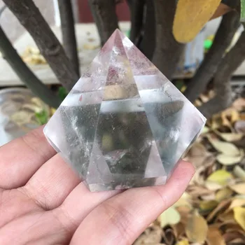 4cm Claro Natural de Cristal de Cuarzo de la Pirámide de Nuevo Tipo Hexagonal de la piedra preciosa de la Pirámide de 6 Enfrentan Reiki Sombrero tipo de Pirámide
