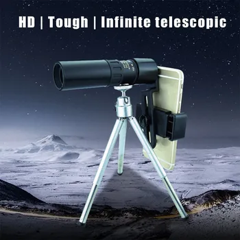 4k de 10 300x40mm Súper Teleobjetivo Zoom Monocular Telescopio Conjunto Con Trípode para Smartphone Titulares Portátil Para la Playa, de Viaje Portátil