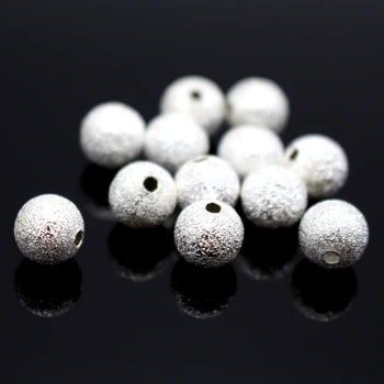 4mm 6mm 8mm Plateado Mate de Metal Stardust de Cobre de Ronda Perlas De Accesorios de la Joyería,perlas Sueltas