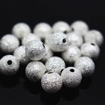 4mm 6mm 8mm Plateado Mate de Metal Stardust de Cobre de Ronda Perlas De Accesorios de la Joyería,perlas Sueltas