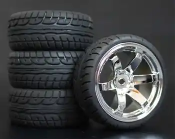 4pcs RC Neumáticos para 1/10 de Plástico y Ruedas de 26 mm de Espuma de Insertar En Carretera Coche HPI HSP Piezas de Repuesto 706