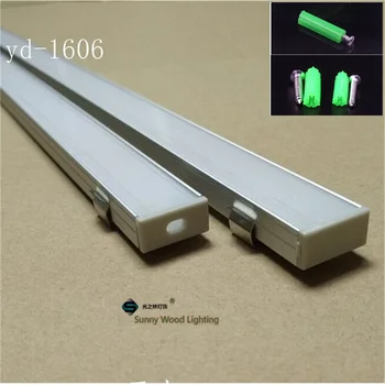 5-30pcs/lot 1meter perfil de aluminio para 5050 de la fila doble tira de led de aluminio de la base del led barra de luz de 16mm de pcb con accesorios 20140