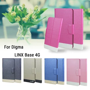 5 Colores Calientes! Digma LINX Base 4G Caso del Teléfono de la Cubierta de Cuero,Precio de Fábrica de Protección Completo tapa Soporte de Cuero del Teléfono de Shell Casos