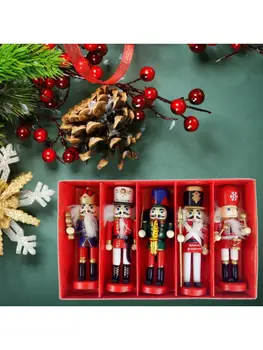 5 x 12 cm de Madera de Marionetas de Cascanueces Dibujo Nueces Soldado Decoraciones de Navidad