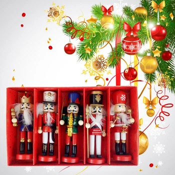 5 x 12 cm de Madera de Marionetas de Cascanueces Dibujo Nueces Soldado Decoraciones de Navidad