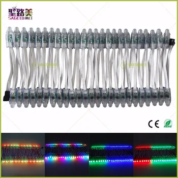 500pcs/lote de 12 mm de Vacaciones de Navidad del Pixel del led luz ws2811 ic Módulo LED Negro/Verde/Blanco/RWB Cables de Cadena Direccionable DC5V 12V