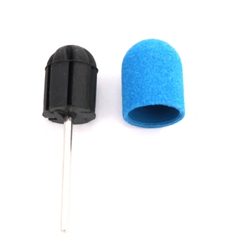 50pcs 13*19 mm Azul Rosa Lijado Tapas Eléctrica Cortador de Fresado Rotatorio de Perforación de Uñas Poco de Goma para la Manicura Pedicura Taladro Accesorios