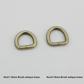 50pcs 5 colores de la línea de 4.0 mm 16 mm en el interior Abierto del anillo de hardware de metal de oro de la ronda de d-ring para la bolsa cepillo de oro y plata
