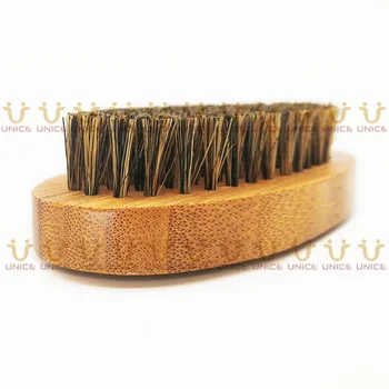 50pcs/lot de Calidad Actualizado de Bambú de la Barba con Pincel de Cerdas de Jabalí Puro Cepillo para el Pelo Facial Oval Bigotes de Cepillo de LOGOTIPO Personalizado 13501