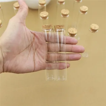 50pcs/lote de botellas de Vidrio 22*100 mm Tubo de Ensayo Tapón de Corcho Especia de Mini Botellas de Contenedor Pequeño BRICOLAJE Frascos Viales de Pequeñas Botellas de vidrio