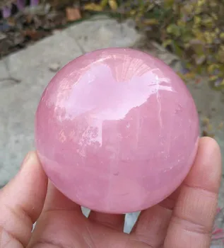 55-60 MM Hermosa boutique natural de rosa de color rosa de cristal de la bola de cristal natural de sanación reiki 23728