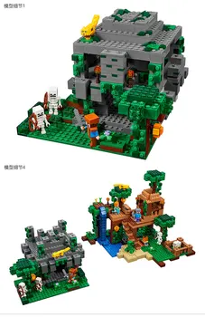 598pcs mi mundo forestal micronesia selva templo de la construcción de bloques de 21132 Ladrillos de Juguete bela 10623