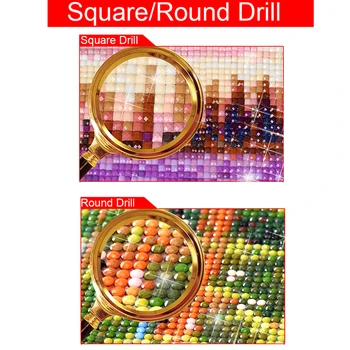5D BRICOLAJE Diamante bordado de punto de Cruz de Riverside Cuadrado Completo/Diamante Redondo mosaico de Diamante pintura decoración HYY
