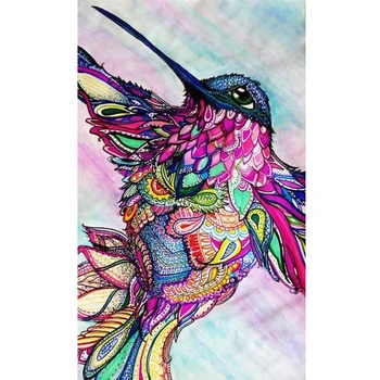 5D Bricolaje Diamante Redondo de Pintar Un Pájaro de colores de los Mosaicos de la Cruz-puntada de la Historieta Completa de Diamante Bordado de Año Nuevo Decoración de Regalos Diamant