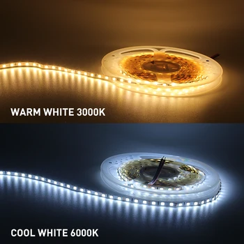 5M 2835 SMD LED de Luz de Tira de 4mm 8mm Delgada Franja, IP20, la No-prenda Impermeable Flexible 120LEDs/M Led de Cinta Blanca Cálida Iluminación de la Casa DC 12V