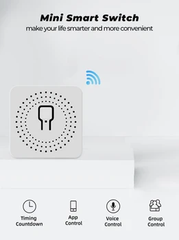 5PCS 16A Mini Smart Wifi BRICOLAJE Switch Soporta 2 Forma de Control Inteligente de la Casa Universal Interruptor Funciona Con Alexa principal de Google