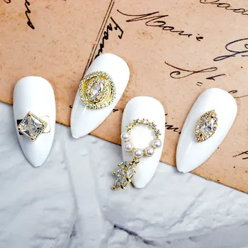5pcs de lujo árbol de la cadena de 3D nail art circón joyas de uñas cristales de diamantes de imitación de uñas accesorios del arte del clavo de la decoración de uñas de los encantos