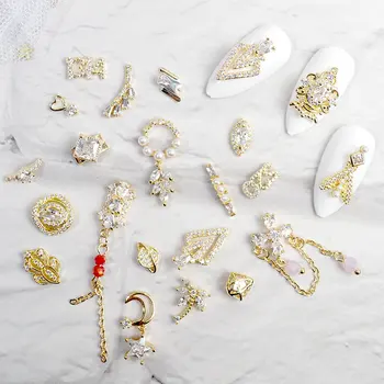 5pcs de lujo árbol de la cadena de 3D nail art circón joyas de uñas cristales de diamantes de imitación de uñas accesorios del arte del clavo de la decoración de uñas de los encantos