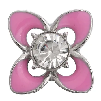 5pcs/lot Snap Joyería de Metal de Cristal de diamante de imitación de Amor de la Flor de 18mm Snap Botones de Flor Encantos Ajuste Complemento Brazaletes para las Mujeres