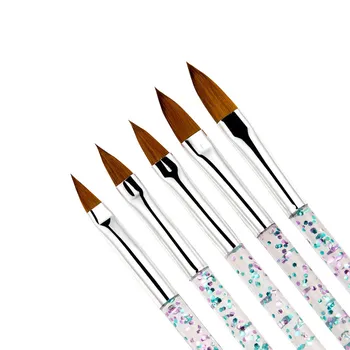 5Pcs/set de Uñas de Arte de Cristal Pincel de Gel UV Generador de Pintura Dotting Pen 11/13/15/17/19mm Talla de Manicura Herramientas de BRICOLAJE, Arte de Uñas Herramientas