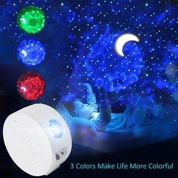 6 Colores Océano Agitando la Luz de Stary Cielo Proyector LED de la Nebulosa de la Nube de Luz de la Noche De 360 Grados de Rotación de la Noche la Luz de la Lámpara para Niños Nuevo
