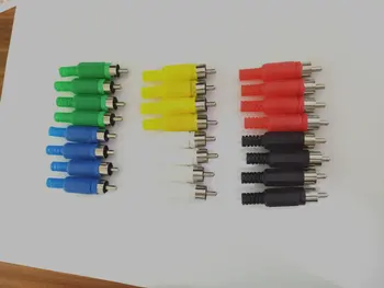60 pcs 6 color conector RCA Tipo de material de Audio adaptador de Cable de Nuevo