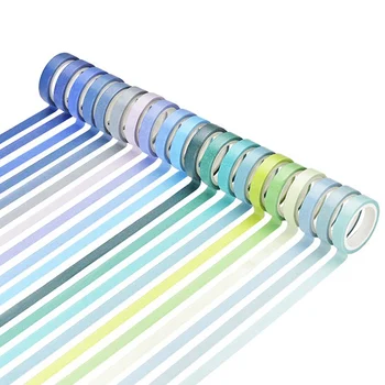 60 Pcs/lot arco iris de Color Sólido Decorativo Adhesivo de Cinta de Enmascarar Washi Tape Set de BRICOLAJE de Scrapbooking de la etiqueta Engomada de la Etiqueta de Papelería