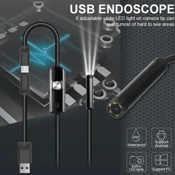 6LED 5.5 mm Manguera USB del Teléfono Móvil de Endoscopio, un Tubo Duro de Canal de Aire Acondicionado Reparación de la Cámara