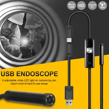 6LED 5.5 mm Manguera USB del Teléfono Móvil de Endoscopio, un Tubo Duro de Canal de Aire Acondicionado Reparación de la Cámara