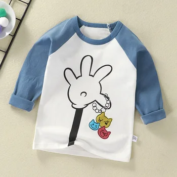 6M-6T Bebé de manga larga t-shirt Unisex de algodón ropa de niños camisetas parte superior de los niños tees de Muchos dibujos animados estilo de tops camiseta de la ropa 55589