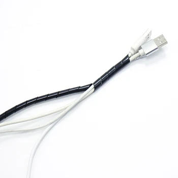 6mm de Cable aislante de tubo en espiral en blanco y Negro subproceso de gestión de Cable del dispositivo de manga arnés de cables de la manguera de liquidación de la tubería 127667