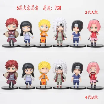 6pcs/lot Anime Naruto modelo de figura de acción de las Colecciones de juguetes de Plástico Kunai Shuriken muñecas coche presenta muñeca juguetes para Niños Juguetes de Regalo