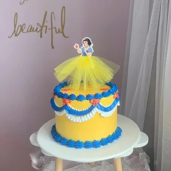 6pcs/lot niña de un año de edad, Cumpleaños, elsa anna princesa topper de la torta de la decoración para la fiesta de Cumpleaños de Topper para pastel de la decoración