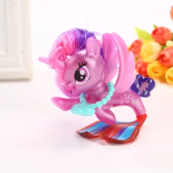 6pcs My Little Pony Juguetes Set de Magia Rainbow Dash Unicornio Rareza Mini Pony PVC Figura de Acción de los Regalos de Cumpleaños de los Juguetes para los Niños M05